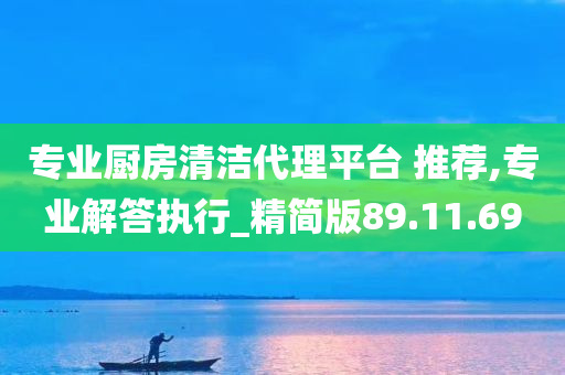 专业厨房清洁代理平台 推荐,专业解答执行_精简版89.11.69