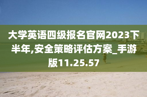 大学英语四级报名官网2023下半年,安全策略评估方案_手游版11.25.57