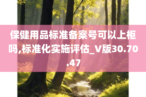 保健用品标准备案号可以上柜吗,标准化实施评估_V版30.70.47