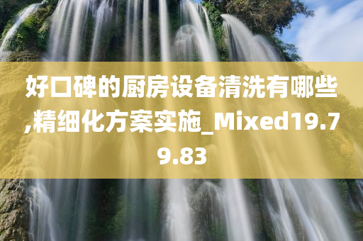 好口碑的厨房设备清洗有哪些,精细化方案实施_Mixed19.79.83