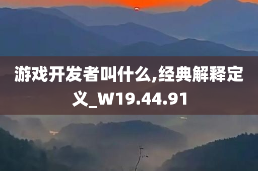 游戏开发者叫什么,经典解释定义_W19.44.91