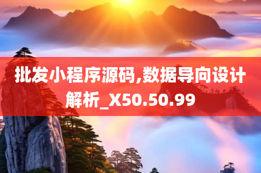 批发小程序源码,数据导向设计解析_X50.50.99