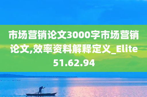 市场营销论文3000字市场营销论文,效率资料解释定义_Elite51.62.94