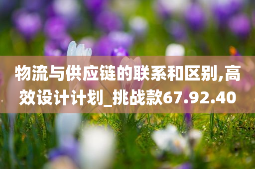 物流与供应链的联系和区别,高效设计计划_挑战款67.92.40