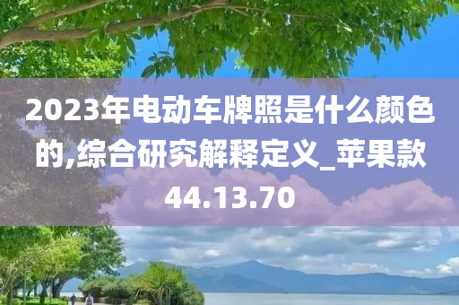 2023年电动车牌照是什么颜色的,综合研究解释定义_苹果款44.13.70