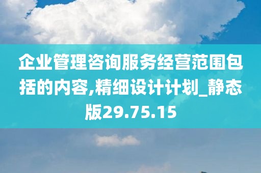 企业管理咨询服务经营范围包括的内容,精细设计计划_静态版29.75.15