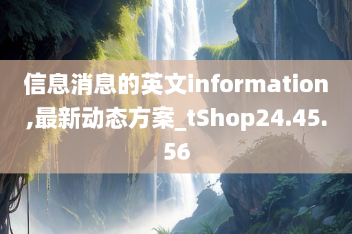 信息消息的英文information,最新动态方案_tShop24.45.56