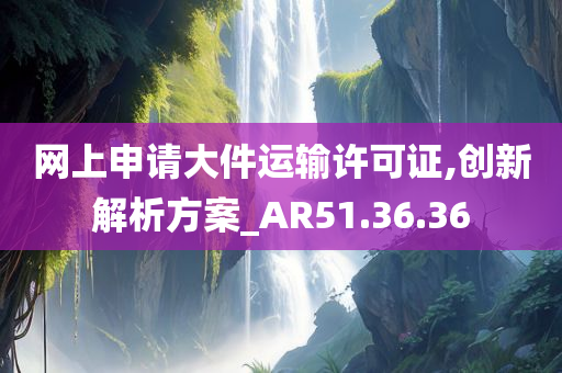 网上申请大件运输许可证,创新解析方案_AR51.36.36