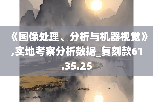 《图像处理、分析与机器视觉》,实地考察分析数据_复刻款61.35.25