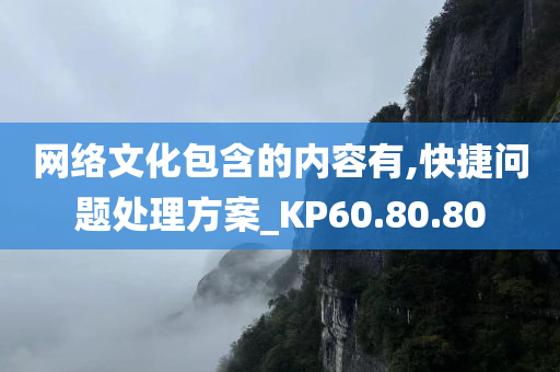 网络文化包含的内容有,快捷问题处理方案_KP60.80.80