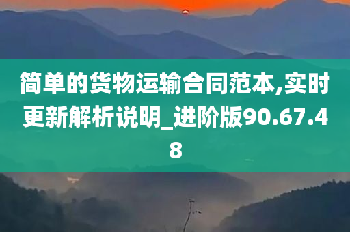 简单的货物运输合同范本,实时更新解析说明_进阶版90.67.48