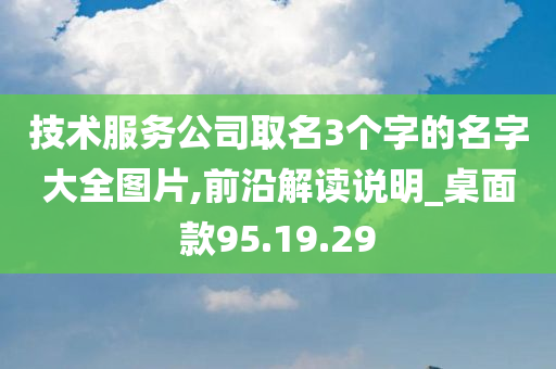 技术服务公司取名3个字的名字大全图片,前沿解读说明_桌面款95.19.29