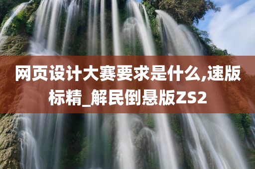 网页设计大赛要求是什么,速版标精_解民倒悬版ZS2