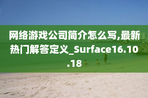 网络游戏公司简介怎么写,最新热门解答定义_Surface16.10.18