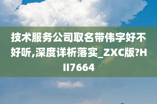 技术服务公司取名带伟字好不好听,深度详析落实_ZXC版?HII7664