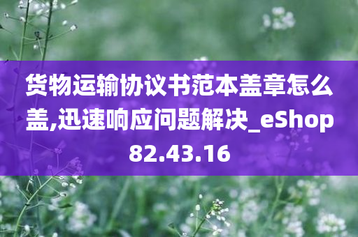 货物运输协议书范本盖章怎么盖,迅速响应问题解决_eShop82.43.16