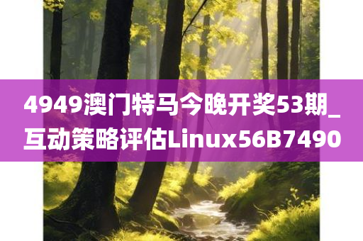 4949澳门特马今晚开奖53期_互动策略评估Linux56B7490