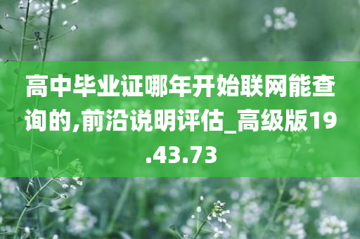 高中毕业证哪年开始联网能查询的,前沿说明评估_高级版19.43.73