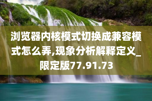 浏览器内核模式切换成兼容模式怎么弄,现象分析解释定义_限定版77.91.73