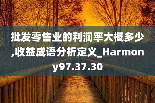 批发零售业的利润率大概多少,收益成语分析定义_Harmony97.37.30