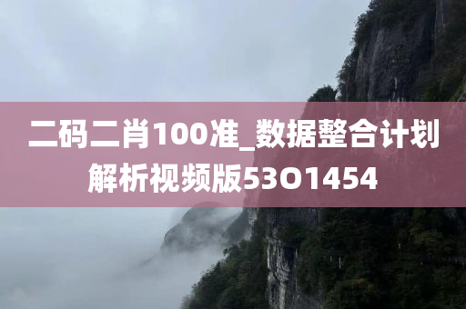 二码二肖100准_数据整合计划解析视频版53O1454