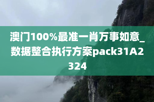 澳门100%最准一肖万事如意_数据整合执行方案pack31A2324