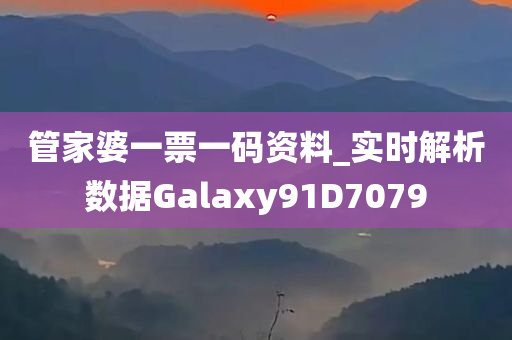 管家婆一票一码资料_实时解析数据Galaxy91D7079