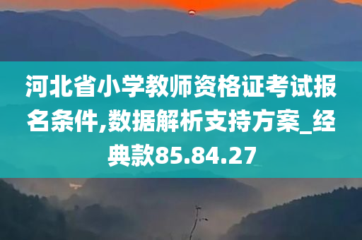 河北省小学教师资格证考试报名条件,数据解析支持方案_经典款85.84.27