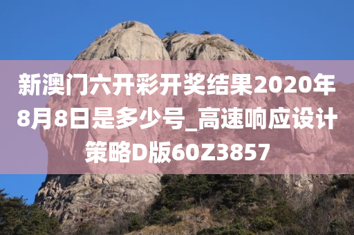 新澳门六开彩开奖结果2020年8月8日是多少号_高速响应设计策略D版60Z3857