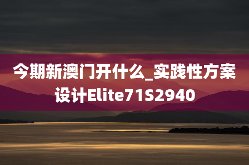 今期新澳门开什么_实践性方案设计Elite71S2940