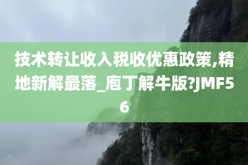 技术转让收入税收优惠政策,精地新解最落_庖丁解牛版?JMF56