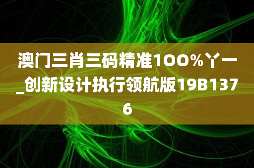 澳门三肖三码精准1OO%丫一_创新设计执行领航版19B1376