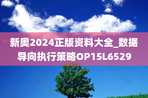 新奥2024正版资料大全_数据导向执行策略OP15L6529