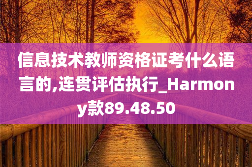 信息技术教师资格证考什么语言的,连贯评估执行_Harmony款89.48.50