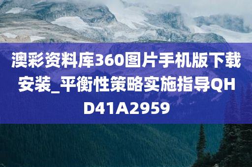 澳彩资料库360图片手机版下载安装_平衡性策略实施指导QHD41A2959