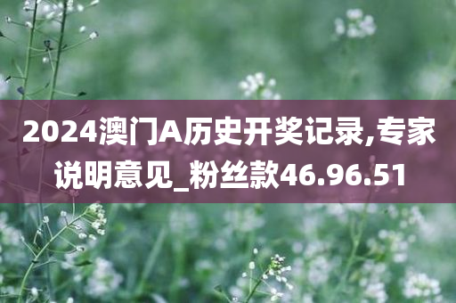 2024澳门A历史开奖记录,专家说明意见_粉丝款46.96.51