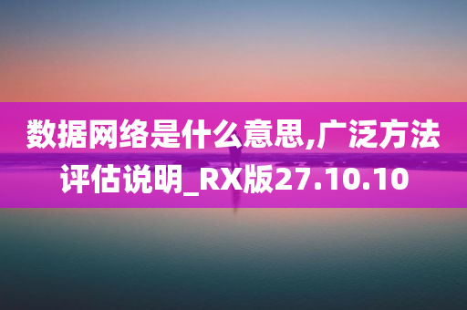 数据网络是什么意思,广泛方法评估说明_RX版27.10.10