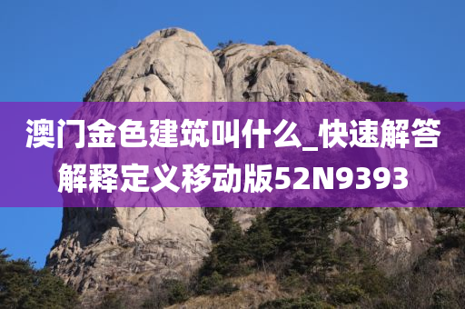 澳门金色建筑叫什么_快速解答解释定义移动版52N9393