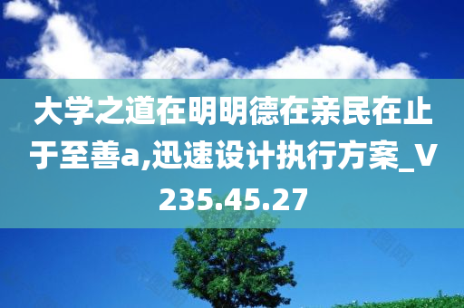 大学之道在明明德在亲民在止于至善a,迅速设计执行方案_V235.45.27