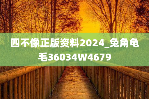 四不像正版资料2024_兔角龟毛36034W4679