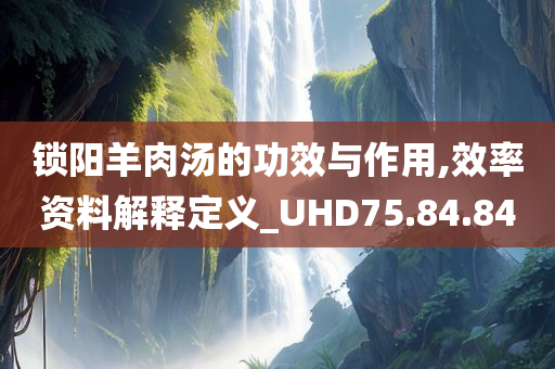 锁阳羊肉汤的功效与作用,效率资料解释定义_UHD75.84.84