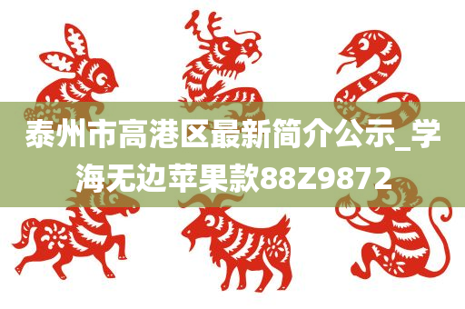 泰州市高港区最新简介公示_学海无边苹果款88Z9872