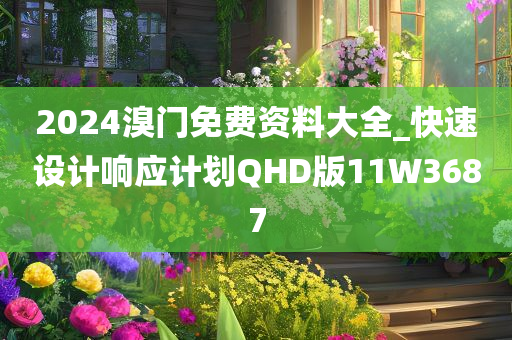 2024溴门免费资料大全_快速设计响应计划QHD版11W3687