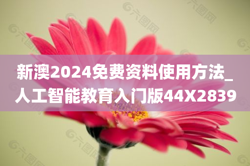 新澳2024免费资料使用方法_人工智能教育入门版44X2839