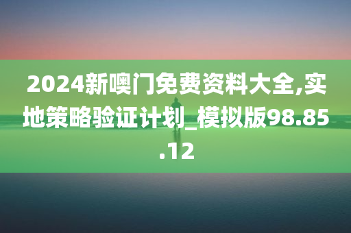 2024新噢门免费资料大全,实地策略验证计划_模拟版98.85.12