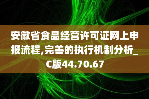 安徽省食品经营许可证网上申报流程,完善的执行机制分析_C版44.70.67