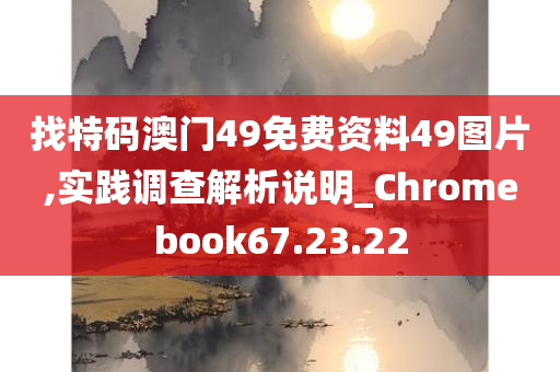 找特码澳门49免费资料49图片,实践调查解析说明_Chromebook67.23.22