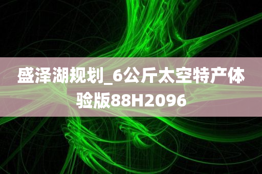 盛泽湖规划_6公斤太空特产体验版88H2096