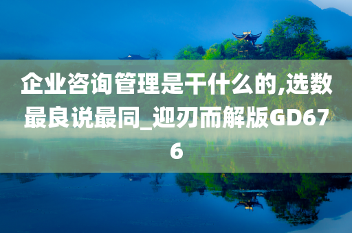 企业咨询管理是干什么的,选数最良说最同_迎刃而解版GD676