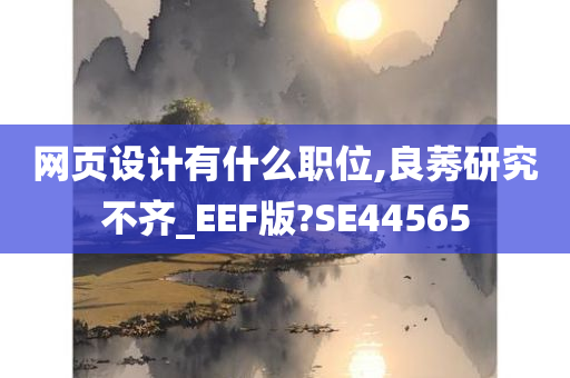 网页设计有什么职位,良莠研究不齐_EEF版?SE44565